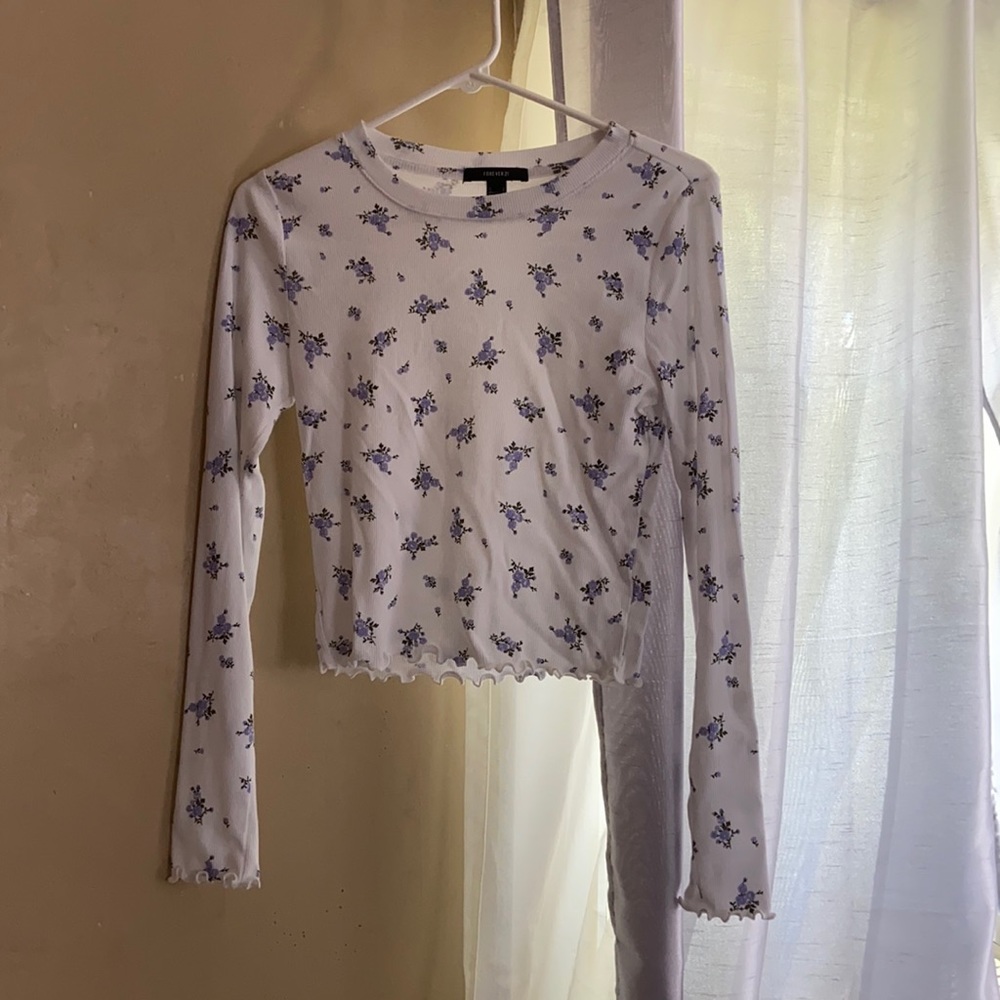 White frilled long sleeve